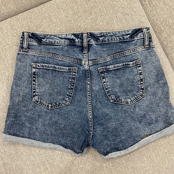 Acid Wash High Waisted Denim Shorts - Picture 2 of 2